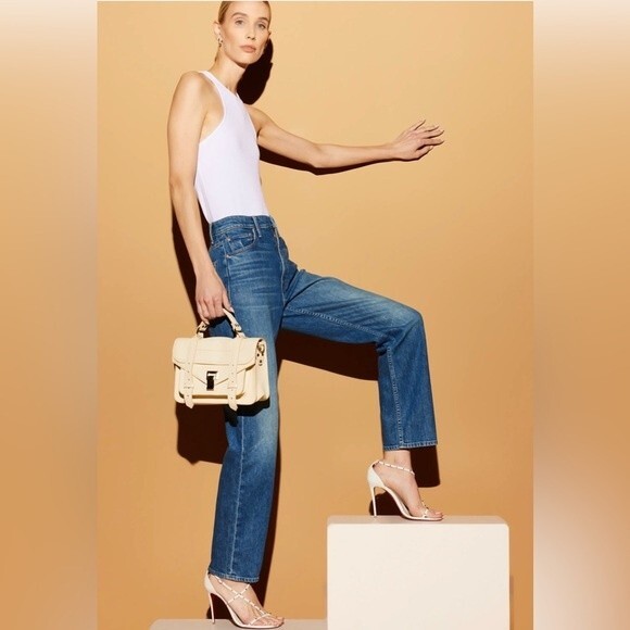 MOTHER The High Waisted Study Hover Straight Ankle Jeans Perfect Drug Sz25 NWT - Picture 1 of 5